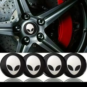 Set of 4 Alien car hubcap center decal emblems